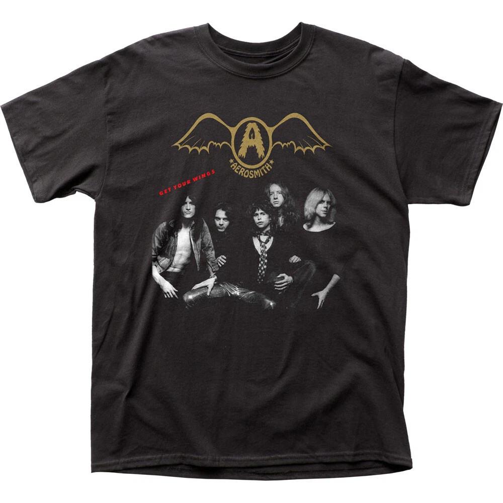 

Aerosmith Get Your Wings Mens Rock and Roll Classic Tee New Black Unisex T-Shirt L