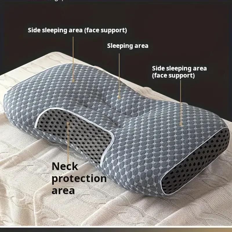Breathable Knitted Pillow with Cervical Support - Suitable for All Seasons, Soft Sleep Massage, Home Bedroom Bedding