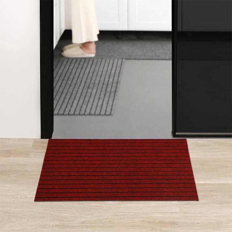 Modern Minimalist Square Floor Mat - Durable, Stain/Fade Resistant, Non-Slip Rubber Backing, Machine Washable for Indoor/Outdoor