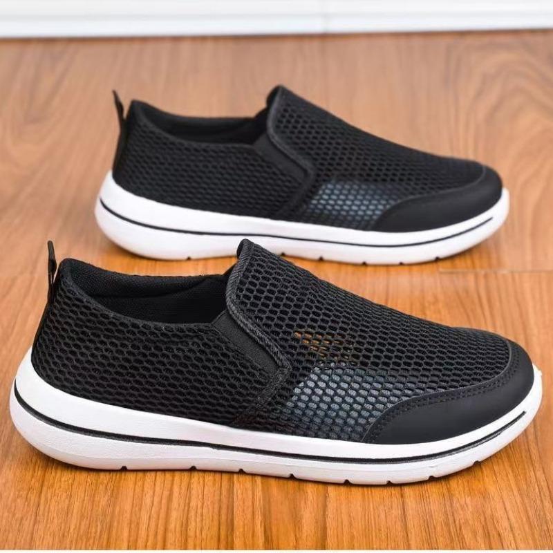 Summer new men's pedal casual shoes men's shoes breathable mesh shoes hollow lightweight non-slip soft-soled lazy shoes