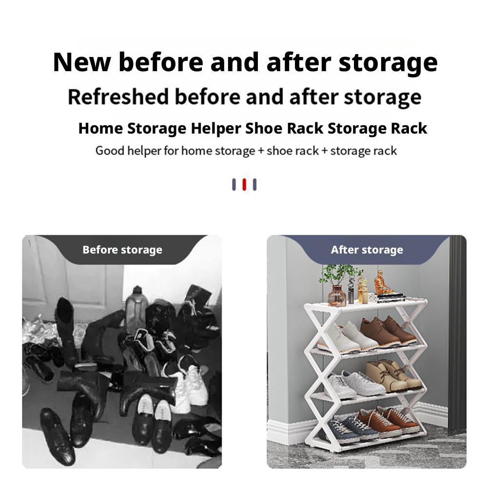 X-type Dustproof Shoe Rack Collapsible Shoe Rack Simple Storage Rack Multi-layer Movable Shoe Rack Student Dormitory Combination
