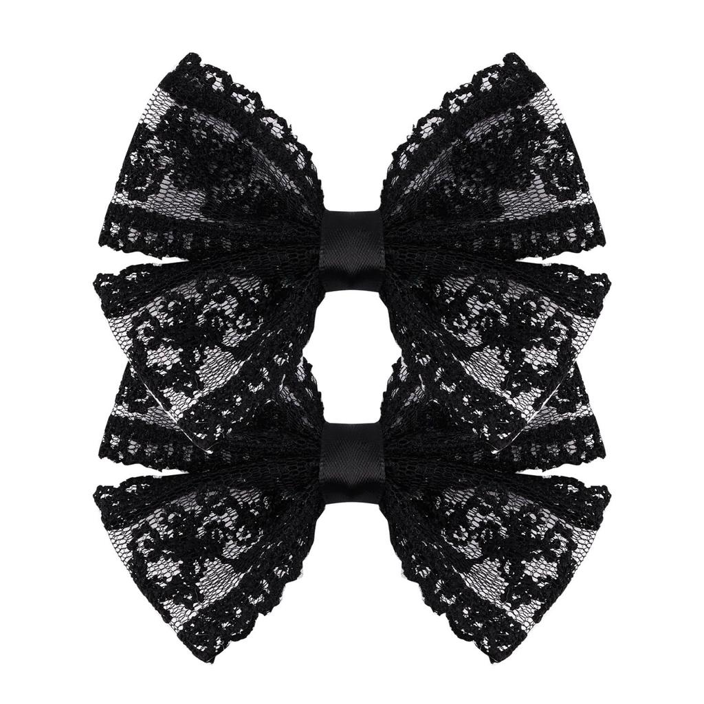 Francuska Retro Urocza Koronkowa Kokarda Klips do Włosów, Wszechstronny Klips do Włosów 2 szt.