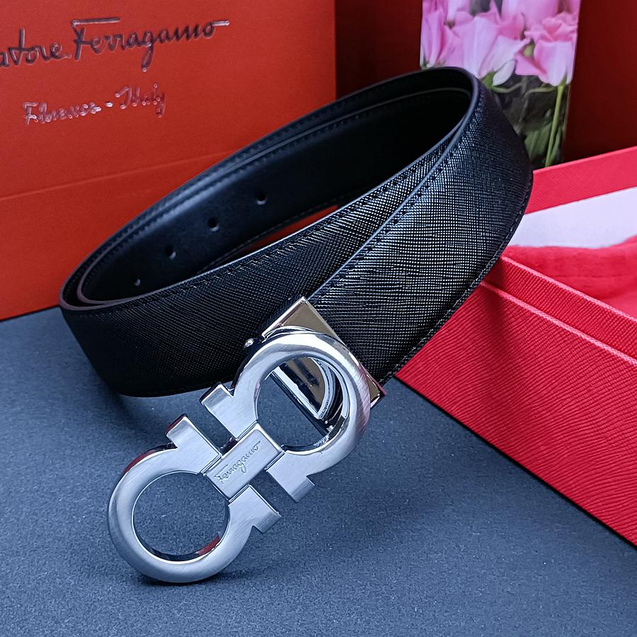 Salvatore Ferragamo 3.3cm Pánský pásek Luxusní značka Designový pásek Oblek Džíny Formální Značka Vzor párátka