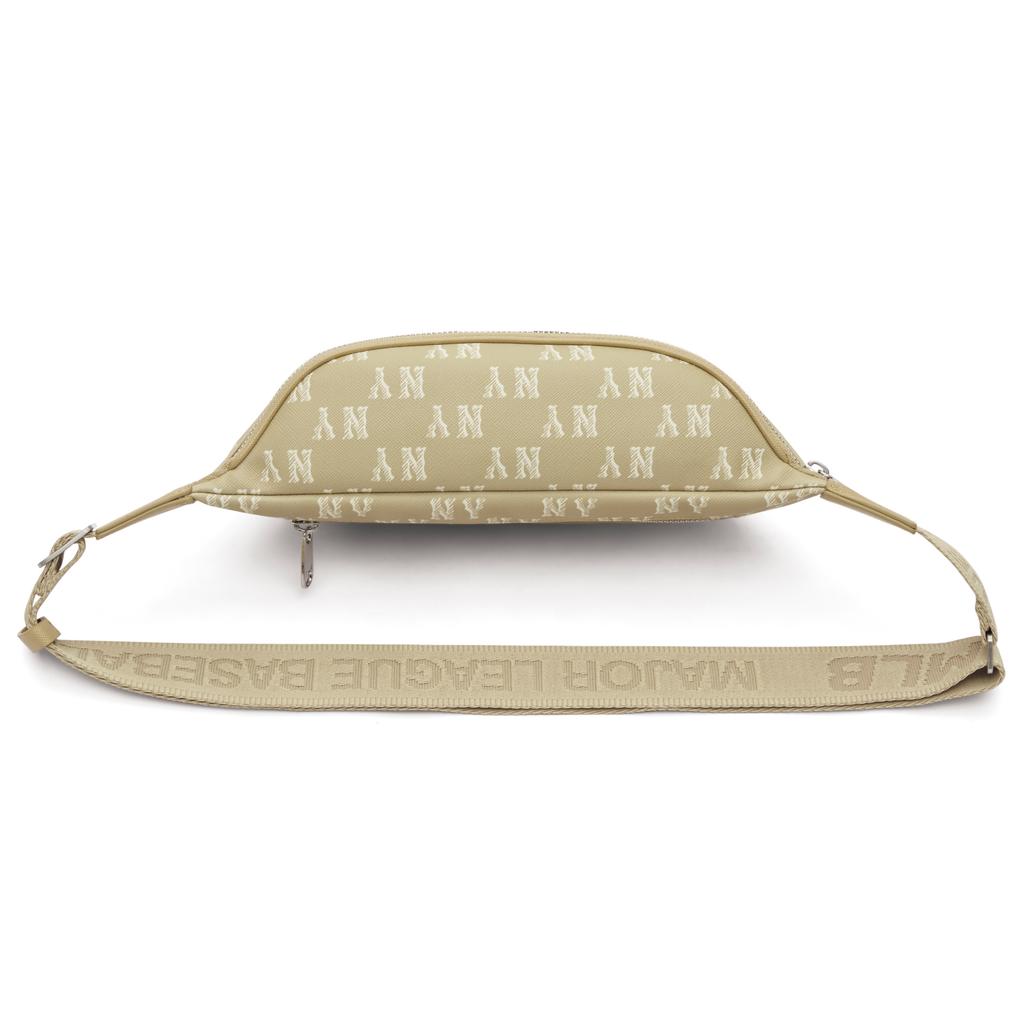 New MLB Artificial Leather Sling Bag Unisex Beige Yellow 3AHSM094N-50BGS