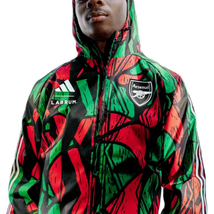 adidas Arsenal Labrumm Windbreaker Casual Sports Hooded Football Jacket Men Jacket Red Green IT4081