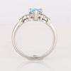 925 Silver Swiss Blue Topaz Heart Ring Gold Plated Diamond Accent Blue Gemstone Women Jewelry Size 5.5
