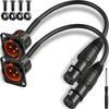 MKBKLLJY 2pcs D-type 3-pin XLR Male (Panel Mount) To XLR Female Connector Pass-Through Microphone 30cm11.8-inch Extension Cable (Oxygen-Free Copper),