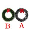 35CM Christmas Garland with Bow Christmas Vine Ring Wreath Decoration Christmas Window Decoration