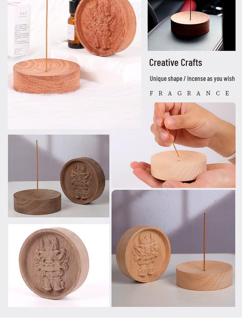 Solid Wood Aroma Diffuser & Incense Tray Ornament for Home & Bedroom