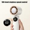 Yousheng Handheld Fan, with Intelligent Digital Power Display, Brushless Motor Quiet Strong Wind Foldable Fan, Ice Cooling Design Type-C Rechargeable