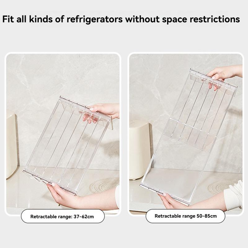 Adjustable Refrigerator Shelf Detachable Plastic Fridge Layered Separator Shelf Transparent Desktop Rack Space Save Organizer