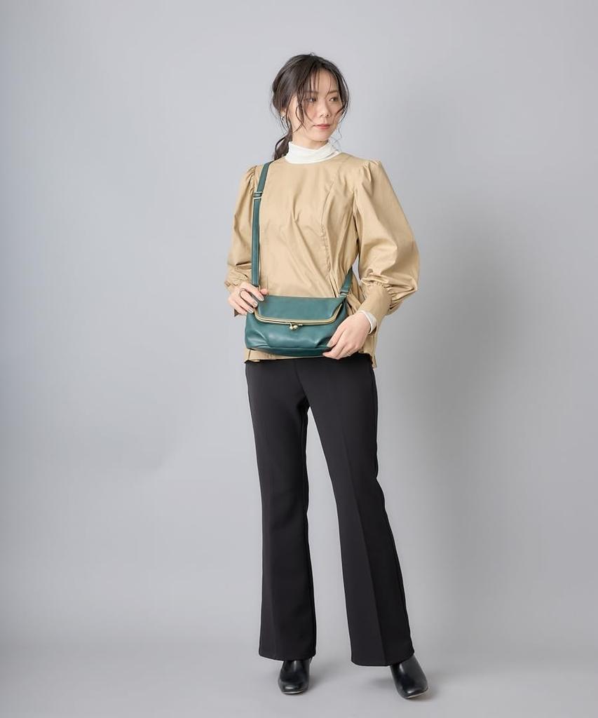 Shoulder Bag with Snap Closure for Black [Legat Largo] LG-V0121 Women,