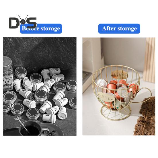 Coffee Pods Holder Counter Organizer with Handle Spacious Capacity Quick Access Multi-Purpose Capsule Basket Coffee Bar Accessories