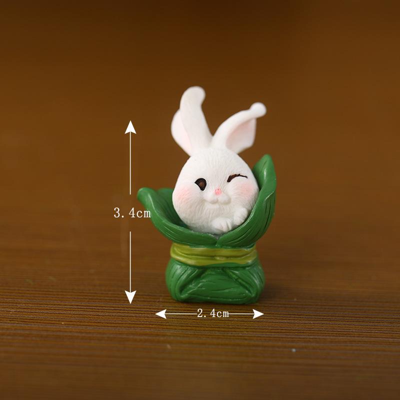 1PC Micro-landscape Cute Animals Cartoon Little Rabbits Carrot House Cute Rabbits Garden Resin Accessories, Rabbit Year Ornaments