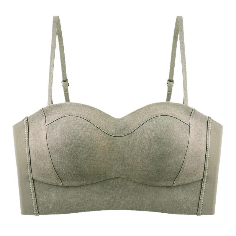 tube top underwear women's small breasts gather and support to show large secondary breasts, anti-sagging, anti-light and seamless, thin shoulder 