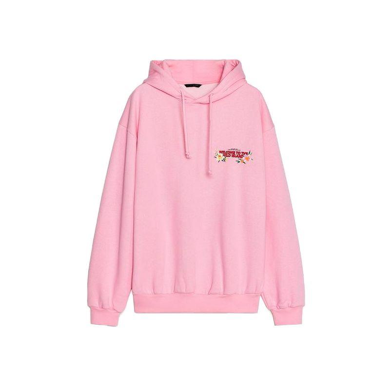 

Весна Новая Женская одежда Преппи Повседневный Хлопок Удобный Толстовки с принтом капюшона и длинным рукавом 0085175 Pink L