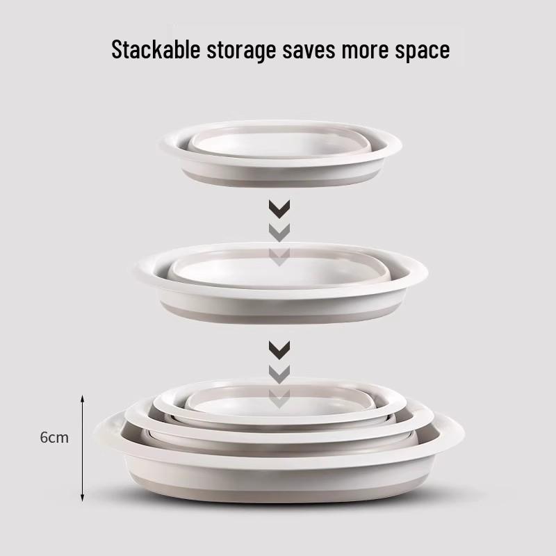 Large Foldable Silicone Basin: Multipurpose for Vegetables, Face, Feet, & More. Ideal for Dorms.