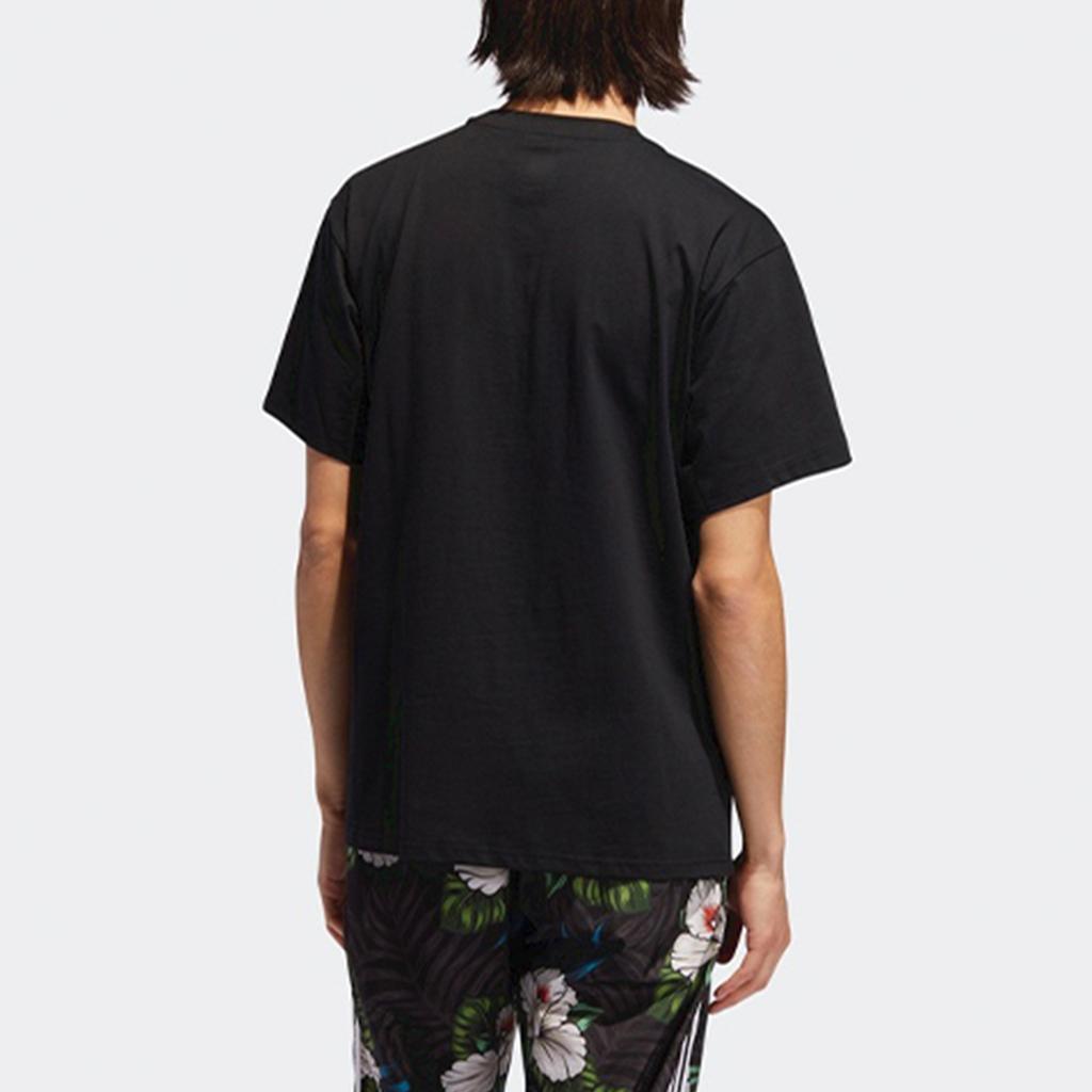 adidas Originals Trefoil Floral Print Short Sleeve T-Shirt Men Tops Black EC7360