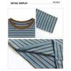 K8 contrasting striped T-shirt women's autumn lazy loose and thin knitted crew neck bottoming shirt