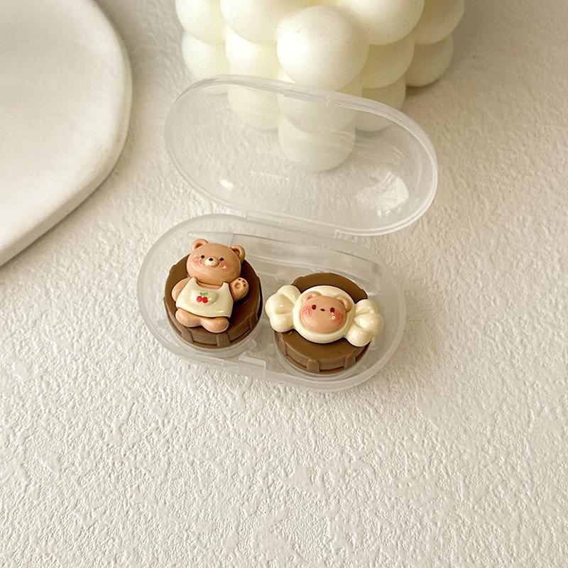 Portable Cute Bear Contact Lens Box Holder Travel Eye Contact Lenses Case Container Storage Case Travel Accessories
