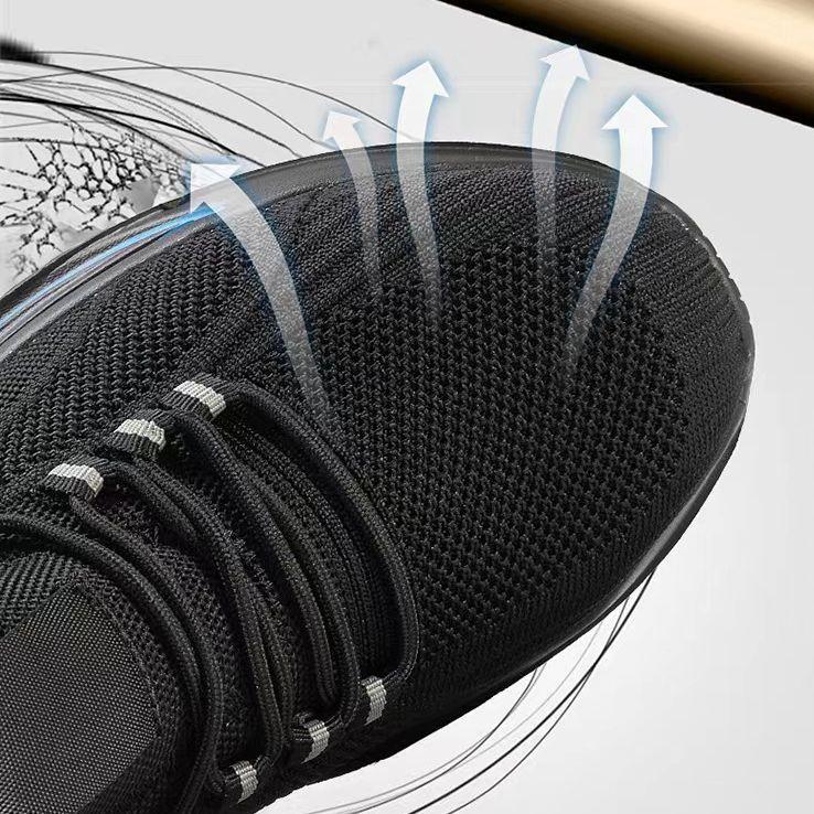 Flying Woven Labor Protection Shoes Men's Anti-smash and Anti-puncture Steel Baotou Safety Shoes Light Breathable Site Work Shoes