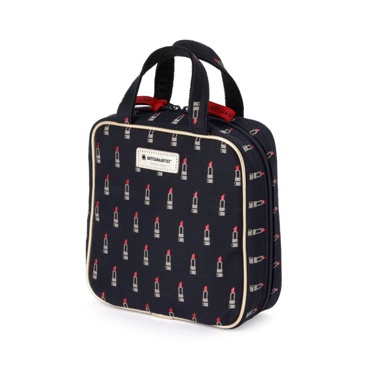 

Artisan & Artist Valiant Rouge 2OP-LI6092 Square Makeup Pouch with Vertical Storage