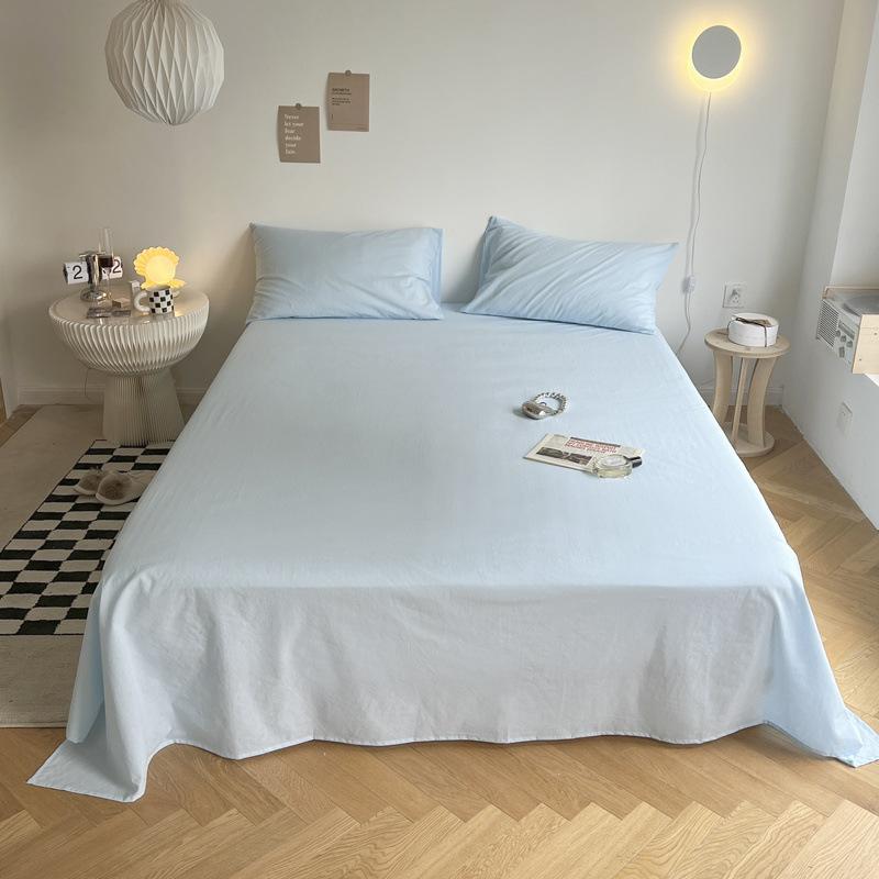 Ns Wind Solid Color Bed Sheet Single Piece Student Dormitory Simple Thickened Skin-friendly Double Bed All-inclusive