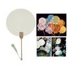 Chinese Rice Paper Fan White Round Fan with Tassels DIYs Blank Fan Decors