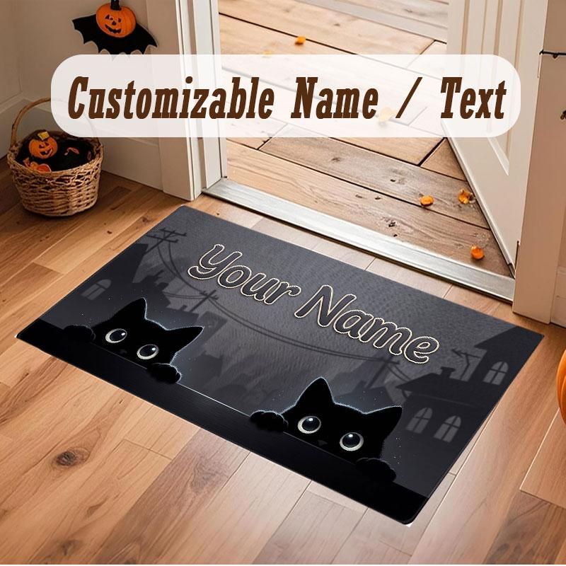 Animals Theme Crystal Velvet Floor Rug Personalized Custom Name Text Warm Carpet Home Decoration