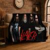 Retro Slayer Heavy Metal Rcck Band Sign Flannel Blanket Soft Warm Throw Blanket for Bedroom Living Room Bed Travel Picnic Gift