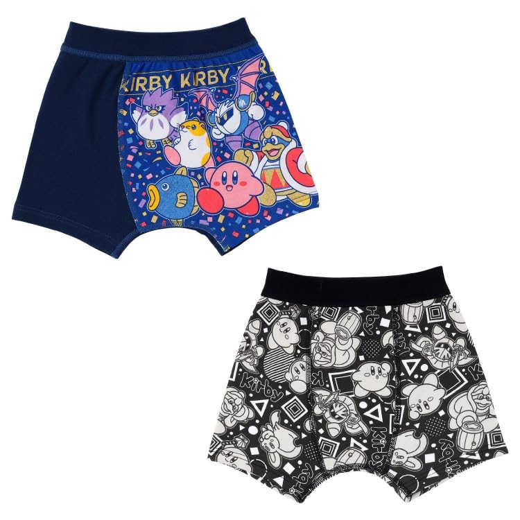 Airin Bandai Kirby Premium Boxer Pattern A Boys 572 Briefs, 2-Pack, (Sizes 100cm/110cm/120cm/130cm), Assortment,