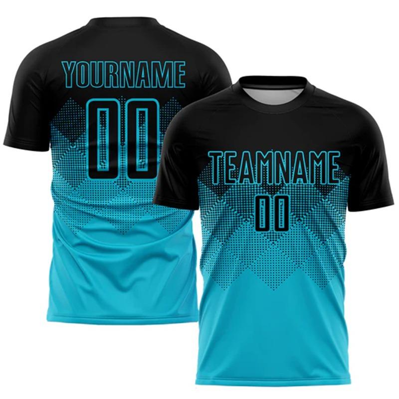 Summer Men Custom Name Football Jersey Street Gradient Stripe Trendy Sports Tee