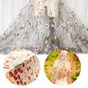 1 Yard Florals Lace Embroidered Printed Net Fabric Black White Soft Mesh DIY Clothes Wedding Dress Tutu Skirt Curtain Crafts