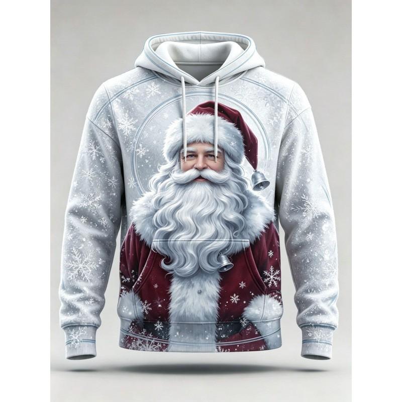 Christmas Hoodie 3D Print Loose Fit Long Sleeve Sweatshirt Men Women Youth Casual Winter Wear