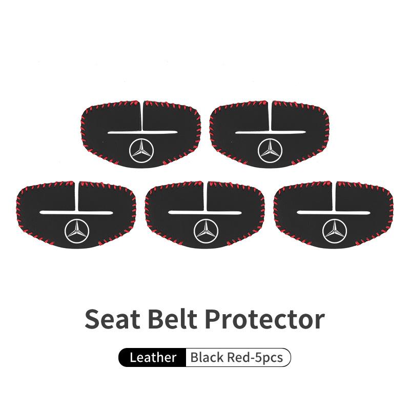 For Benz 1/2pcs Car Seat Belt Buckle Cover Leather Protector Anti-collision Case Accessories AMG VIANO GLB GLC GLE GLK W108 W124