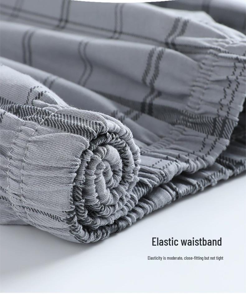 Herren Antibakterieller Langarm Pyjama Set - Rundhals, Lässig, Zweiteilig, für Frühling/Herbst/Winter.