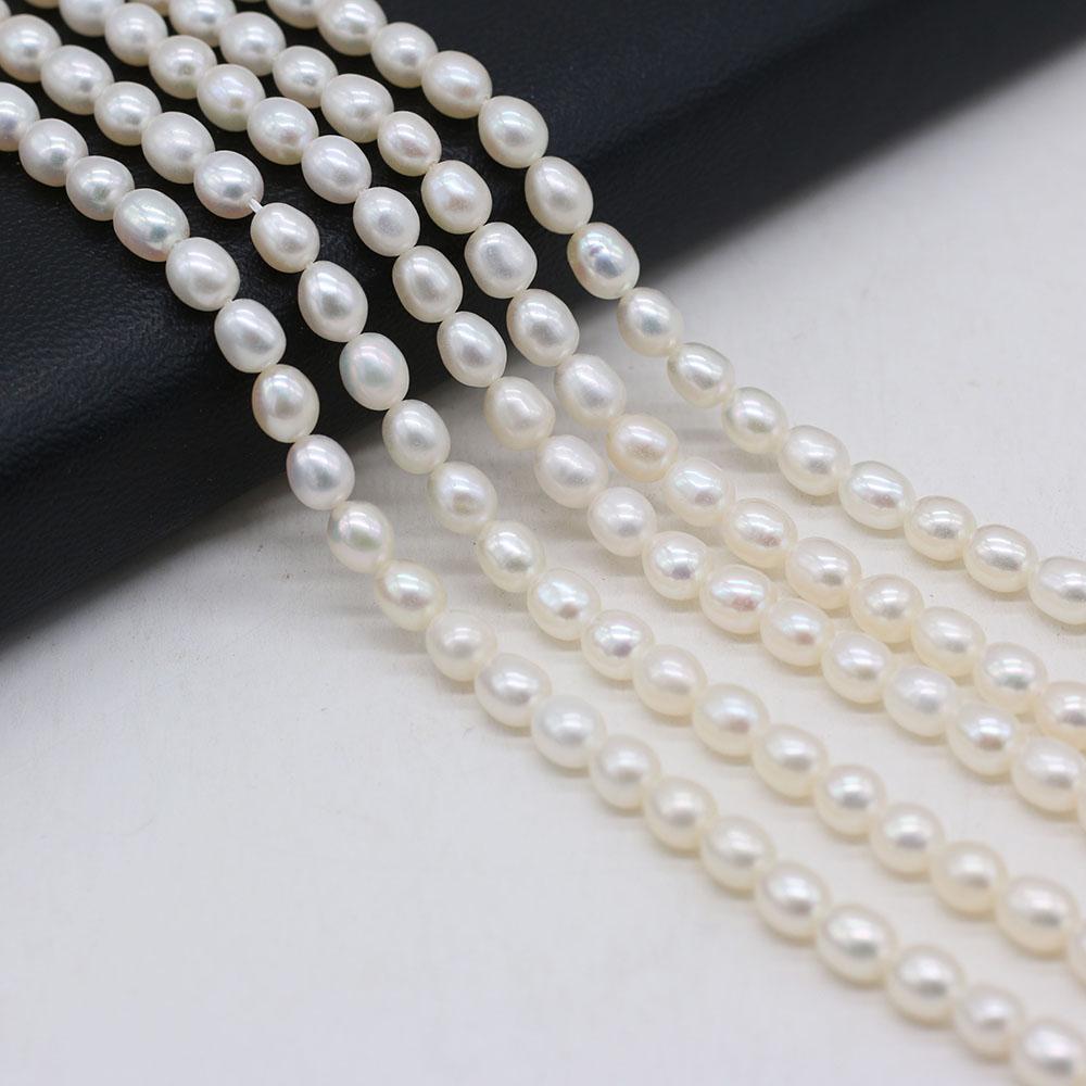 1String, Boho Natural Freshwater Pearls, Rice-shaped Pearl Beads, 5-6 Mm, for DIY Necklace Bracelet, Jewelry Making, Birthday Party Crafts, 36cm