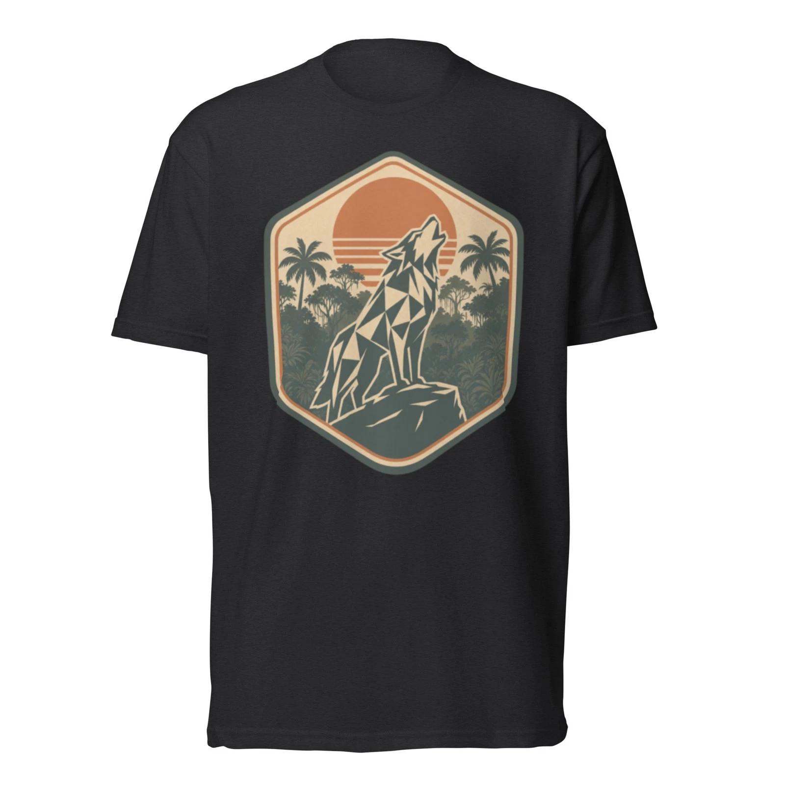 coyote T-Shirt, wolf mountain tee Howling Animal Design, lightweight, soft S