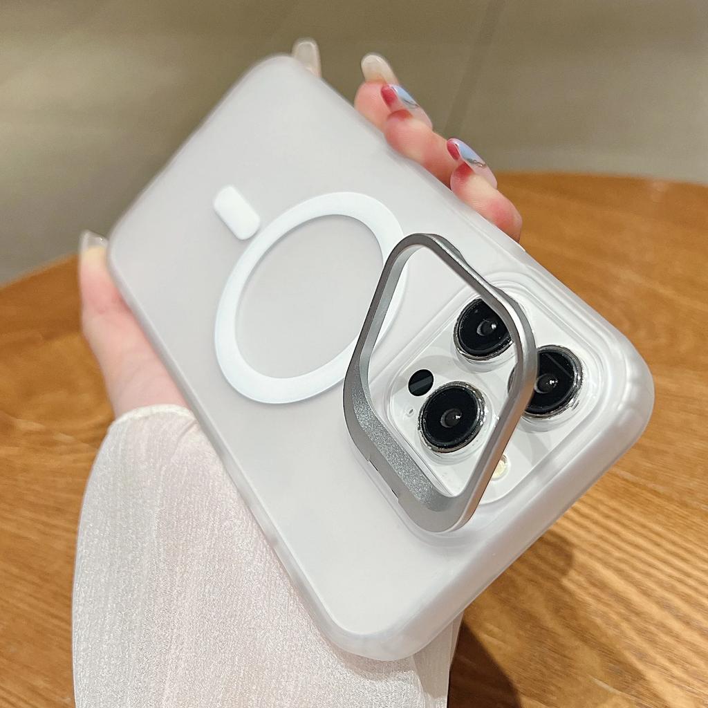 Luxury Magnetic Shockproof Phone Case For iPhone 16 15 14 Plus 13 12 11 Pro Max For Magsafe Wireless Changer Lens Stand Cover