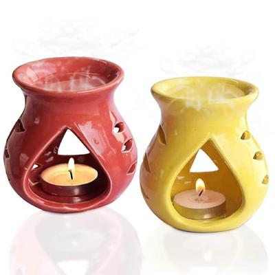 Keramik Ölbrenner Aroma Diffuser Set mit 2 (Rot Gelb)