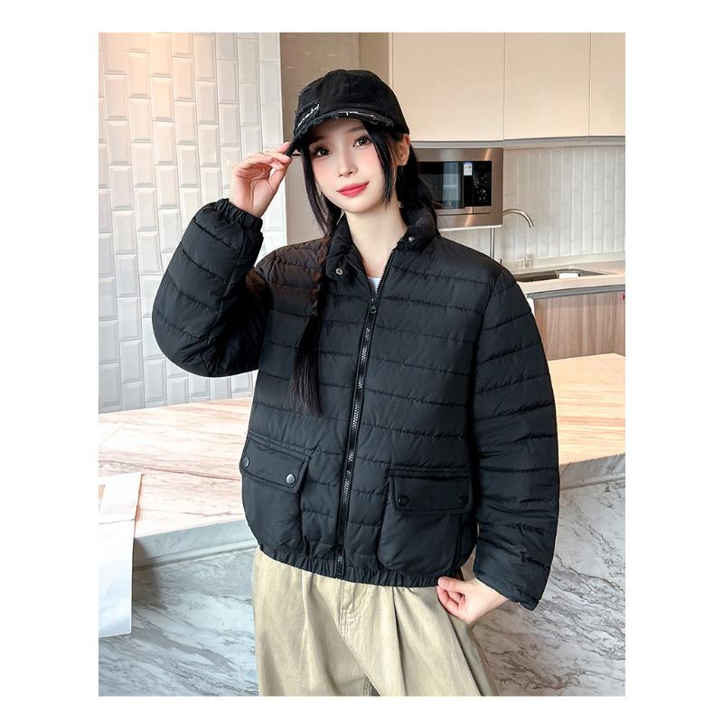 

Короткая осенне-зимняя новая куртка с воротником-стойкой, универсальная повседневная куртка с хлопковой подкладкой, маленькая куртка с хлопковой подкладкой XXL