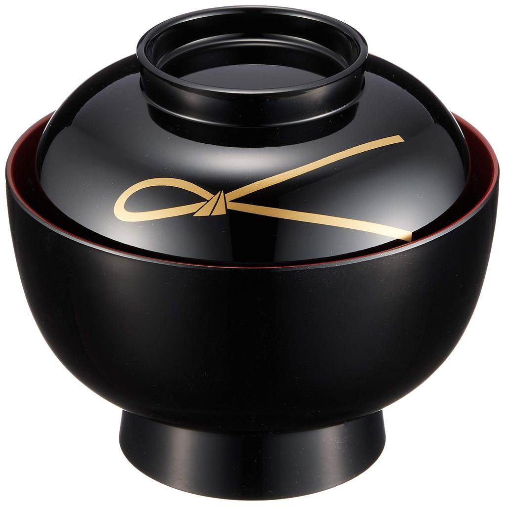 Maeju Lacquerware Zoni Black with Red Traditional Yamanaka Made In Product Bowl, Interior, Lacquer, 450ml, Japan, Number 3T-420