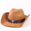 Popular European and American Classic Suede Western Cowboy Hat, Men's and Women's Fashion Big-brimmed Top Hat Shade