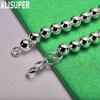 925 Sterling Silver 6mm Side Chain Heart Pendant Bracelet Gift Jewelry
