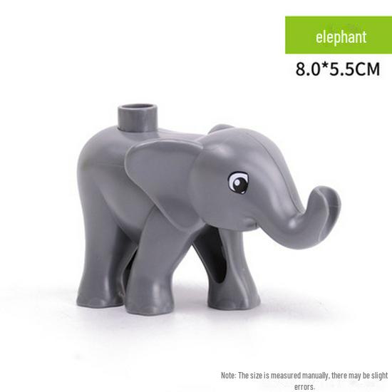 Lego-Compatible Large Animal Accessories Building Blocks for Kids' Prairie, Ocean, Jungle Simulations, Ages 3+