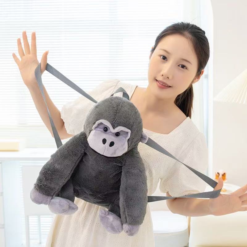 32cm Neuer Gorilla King Kong Rucksack Simulation Gefülltes Plüschtier Puppe Cartoon Anime Niedlich Kindergeburtstagsgeschenk Lustige Puppe