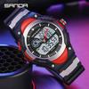 Sanda Youth Luminous Waterproof Sports Watch - Multifunctional Electronic Watch for Running and Swimming.