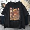 Funny Catzilla Japan Cat Kitten Lover Men T Shirt Male Casual Tees Summer Hombre Oversized Tee Harajuku Shirt Men Clothing