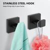 2 Pcs Wall Hooks Towel Hooks Black Made of 304 Stainless Steel Hooks Anti-rust Hooks Waterproof
