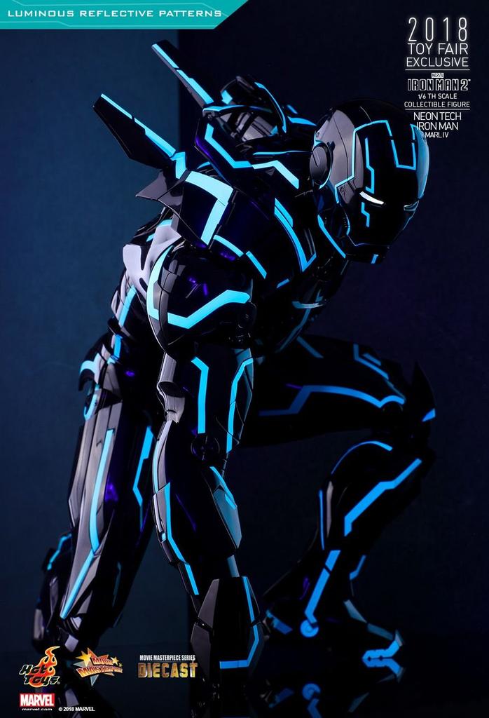 Movie Masterpiece DIECAST Iron Man 2 Iron Man Mark IV Neon Tech Version 1/6